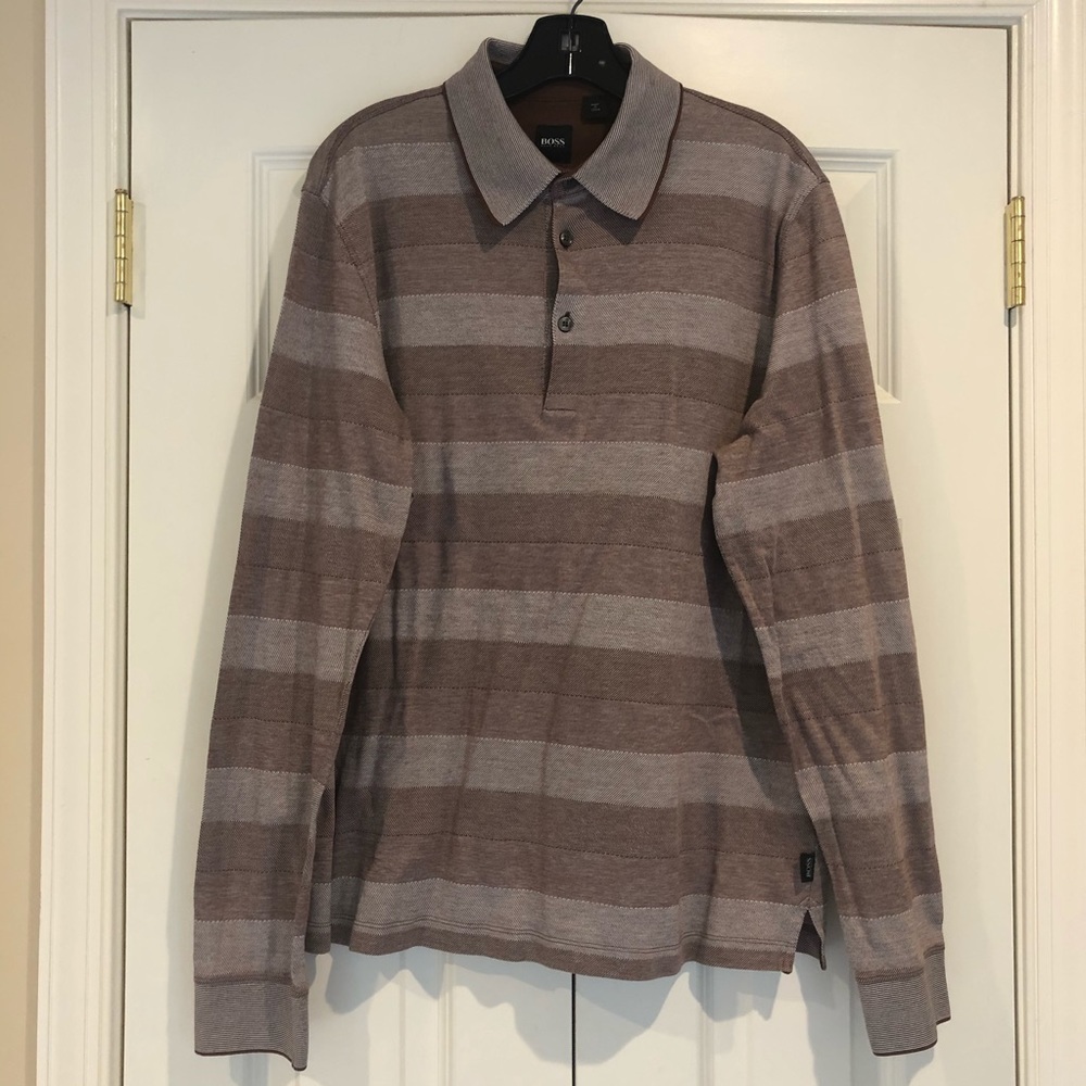 Hugo Boss Brown Striped Long Sleeve